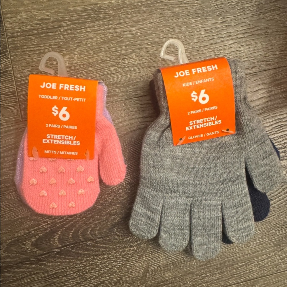 Lot of 4 pairs - Joe Fresh Mittens and Gloves